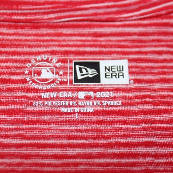 Texas Rangers Red Thin Strip V-Neck Polyester Shirt - Picture 6 of 14